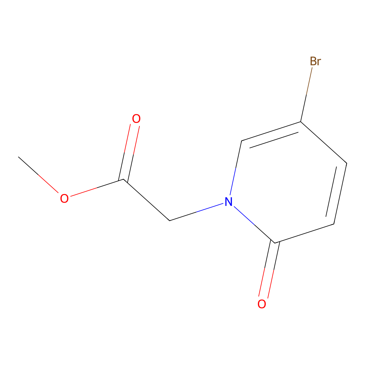 methyl 2-(5-bromo-2-oxopyridin-1(2H)-yl)acetate molecular structure, CAS 1040020-44-7