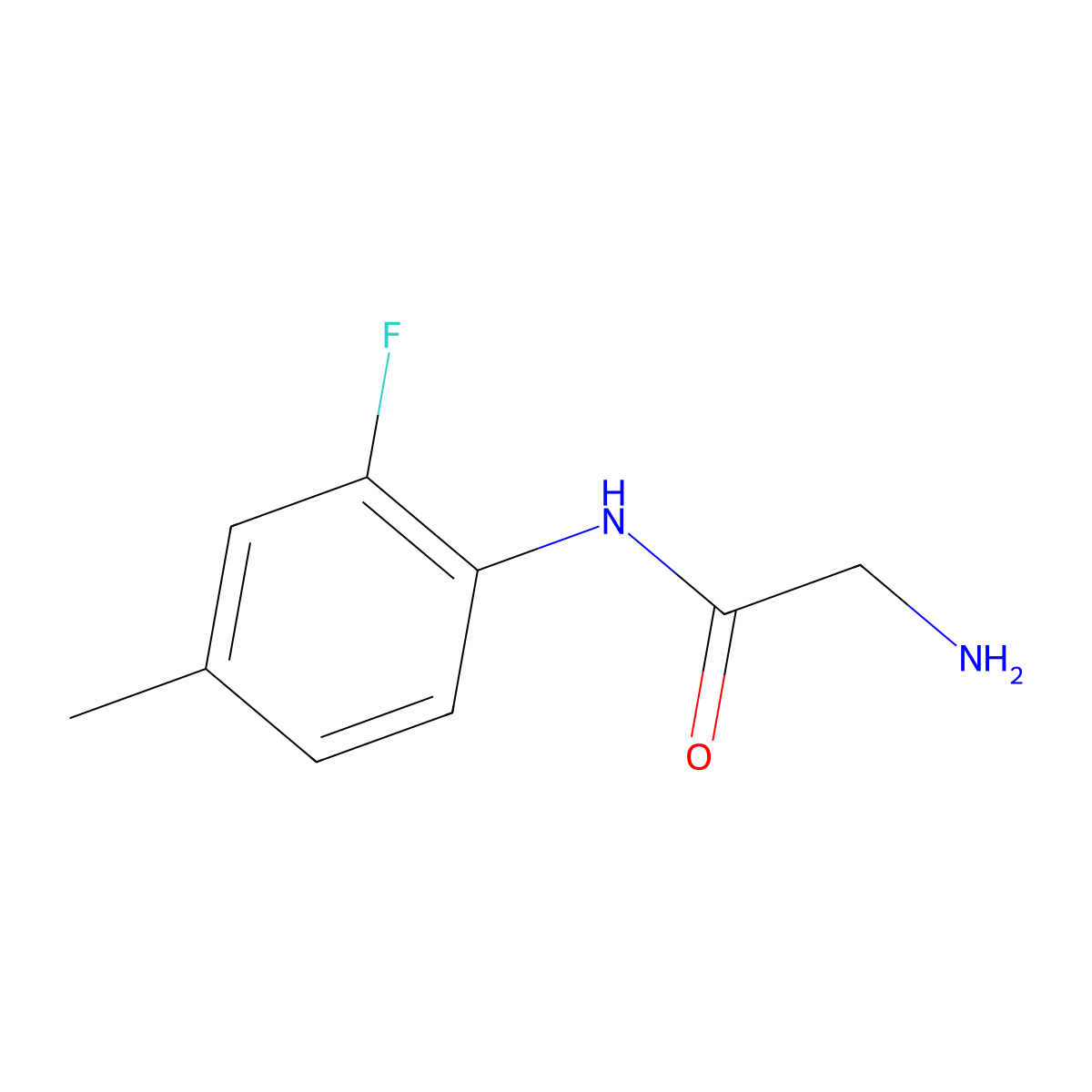 2-Amino-N-(2-fluoro-4-methylphenyl)acetamide molecular structure, CAS 1040021-64-4