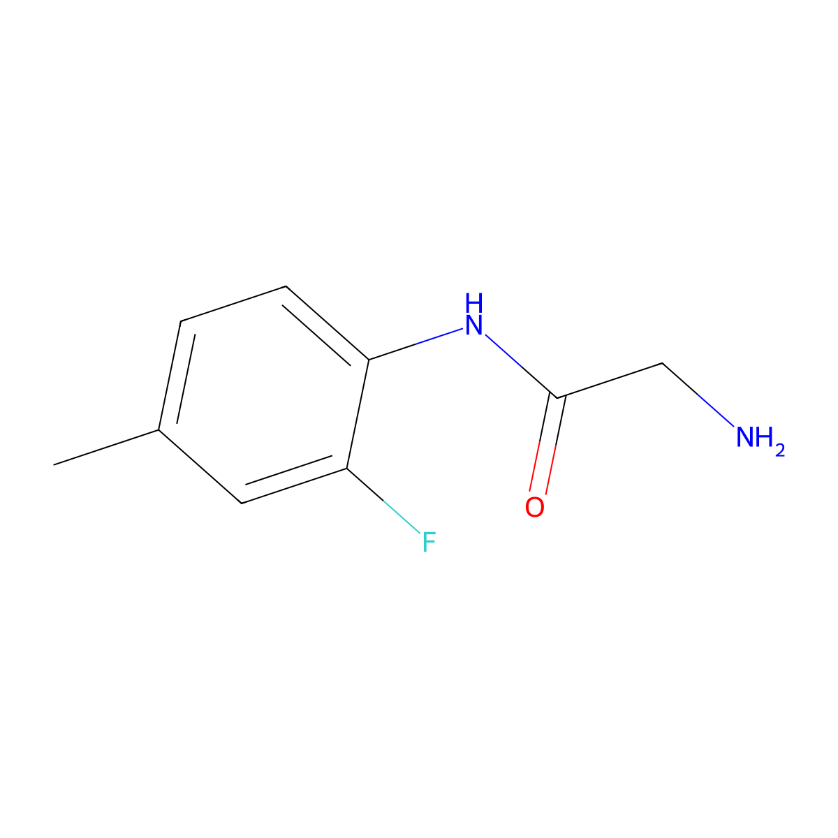 2-Amino-N-(2-fluoro-4-methylphenyl)acetamide molecular structure, CAS 1040021-64-4