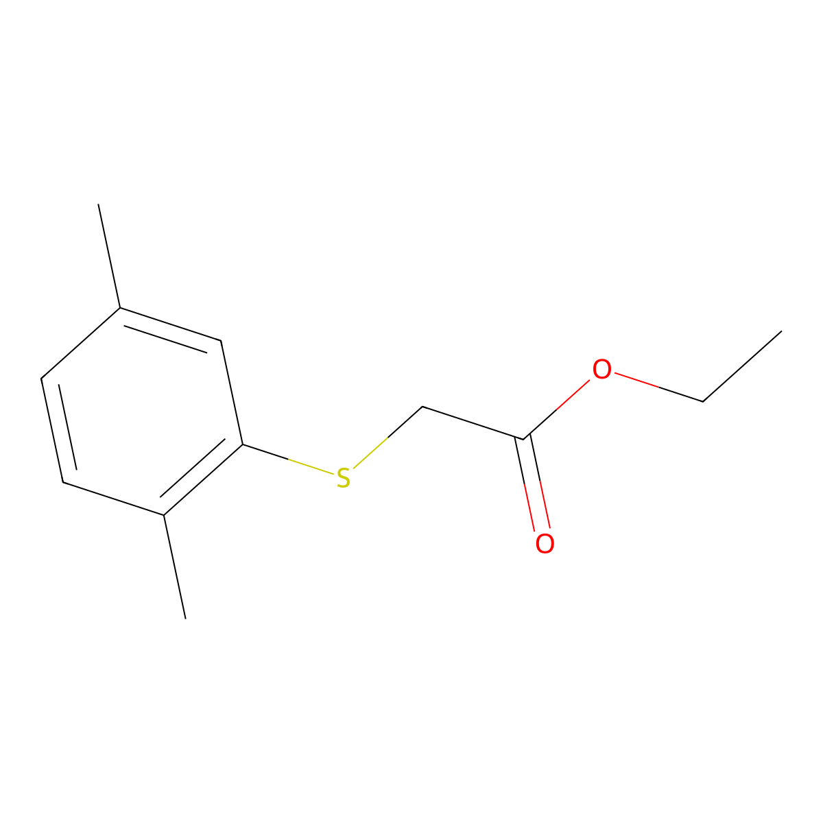 Ethyl 2-[(2,5-dimethylphenyl)sulfanyl]acetate molecular structure, CAS 1040021-86-0
