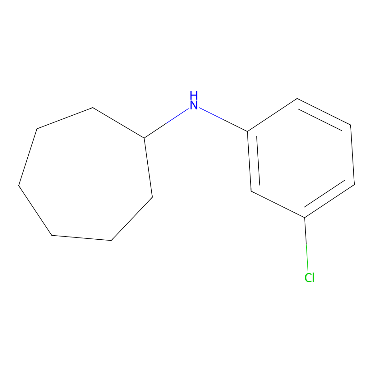 N-(3-chlorophenyl)cycloheptanamine molecular structure, CAS 1040021-93-9