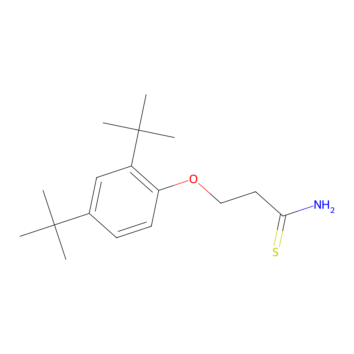 3-(2,4-Di-tert-butylphenoxy)propanethioamide molecular structure, CAS 1040022-21-6