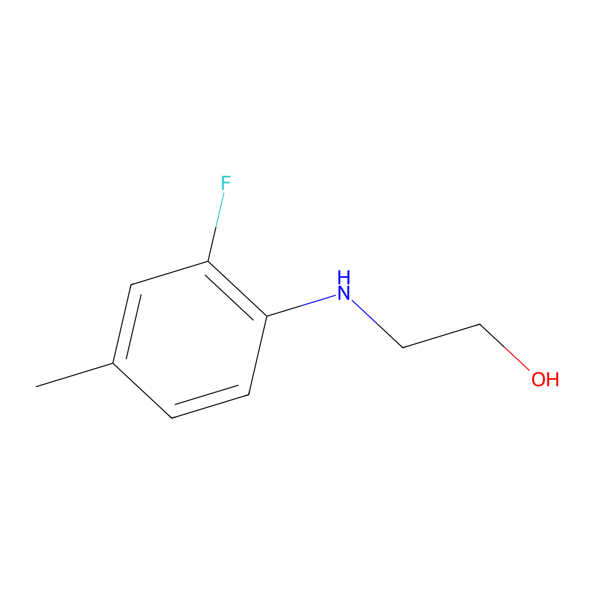 2-(2-Fluoro-4-methyl-phenylamino)-ethanol molecular structure, CAS 1040025-07-7