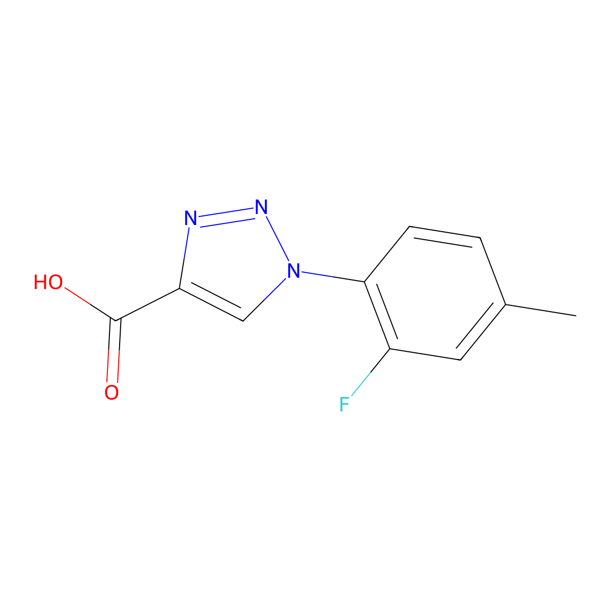 1-(2-fluoro-4-methylphenyl)-1H-1,2,3-triazole-4-carboxylic acid molecular structure, CAS 1040025-87-3