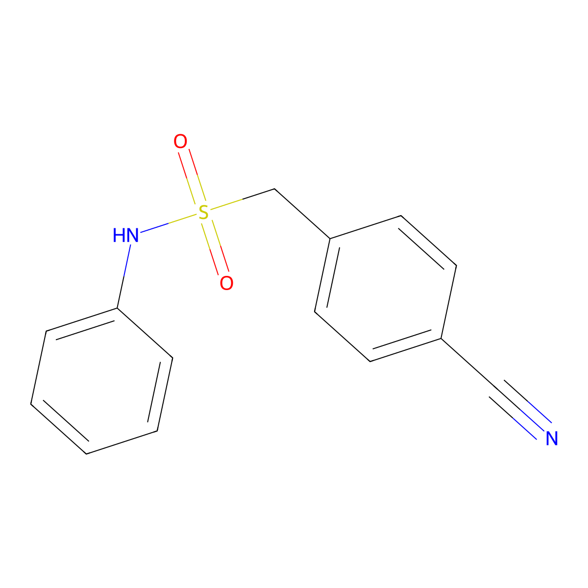 1-(4-cyanophenyl)-N-phenylmethanesulfonamide molecular structure, CAS 1040026-51-4