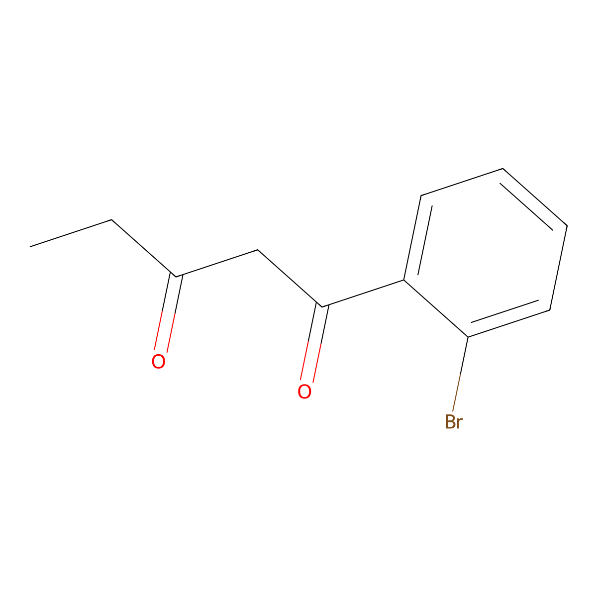 1-(2-Bromophenyl)pentane-1,3-dione molecular structure, CAS 1040034-13-6