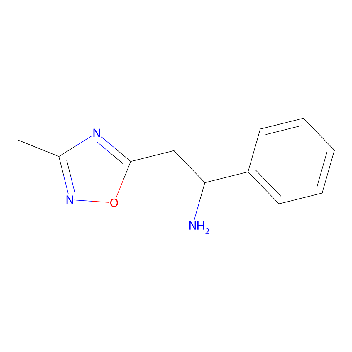 2-(3-Methyl-1,2,4-oxadiazol-5-YL)-1-phenylethanamine molecular structure, CAS 1040034-29-4