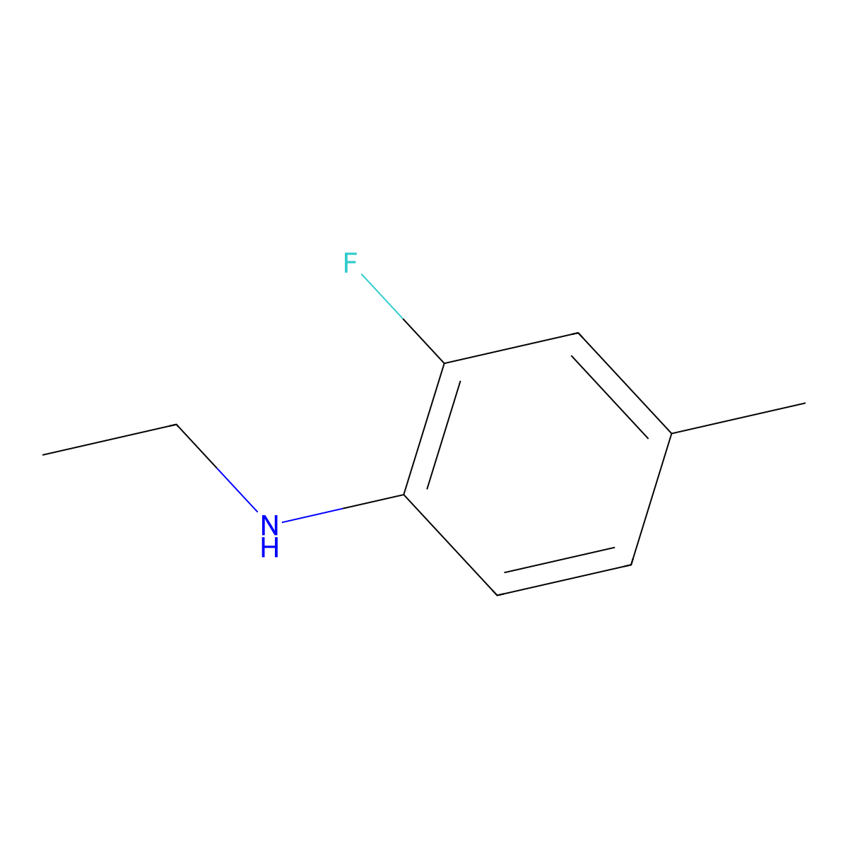 N-ethyl-2-fluoro-4-methylaniline molecular structure, CAS 1040034-80-7