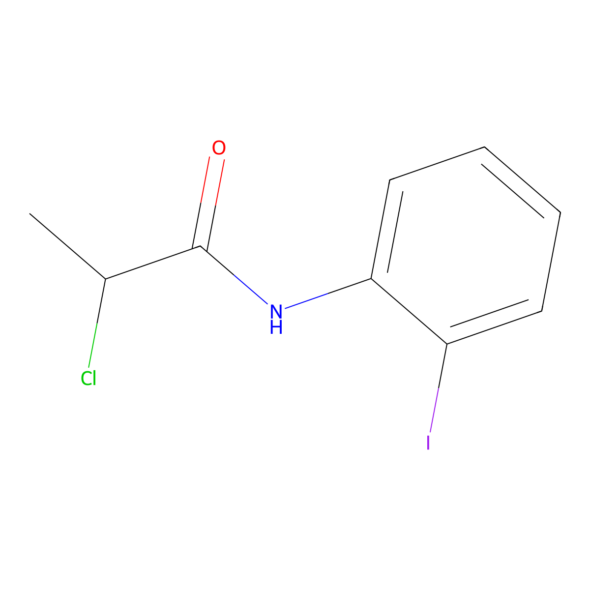 2-chloro-N-(2-iodophenyl)propanamide molecular structure, CAS 1040036-04-1