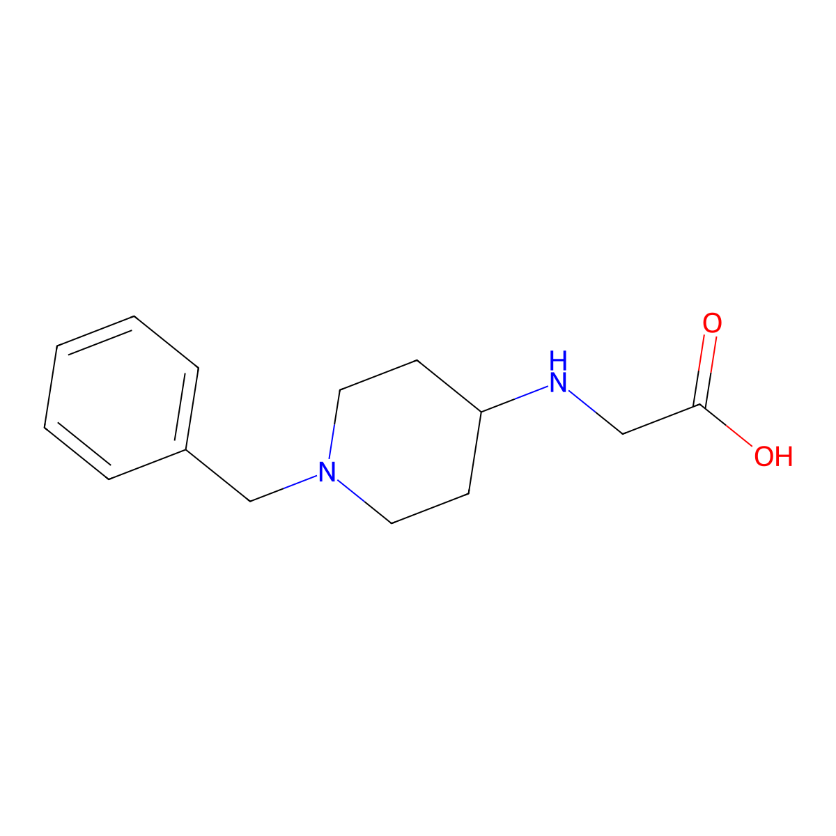 (1-Benzyl-piperidin-4-ylamino)-acetic acid molecular structure, CAS 1040036-64-3