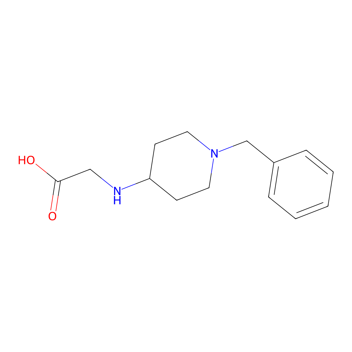 (1-Benzyl-piperidin-4-ylamino)-acetic acid molecular structure, CAS 1040036-64-3