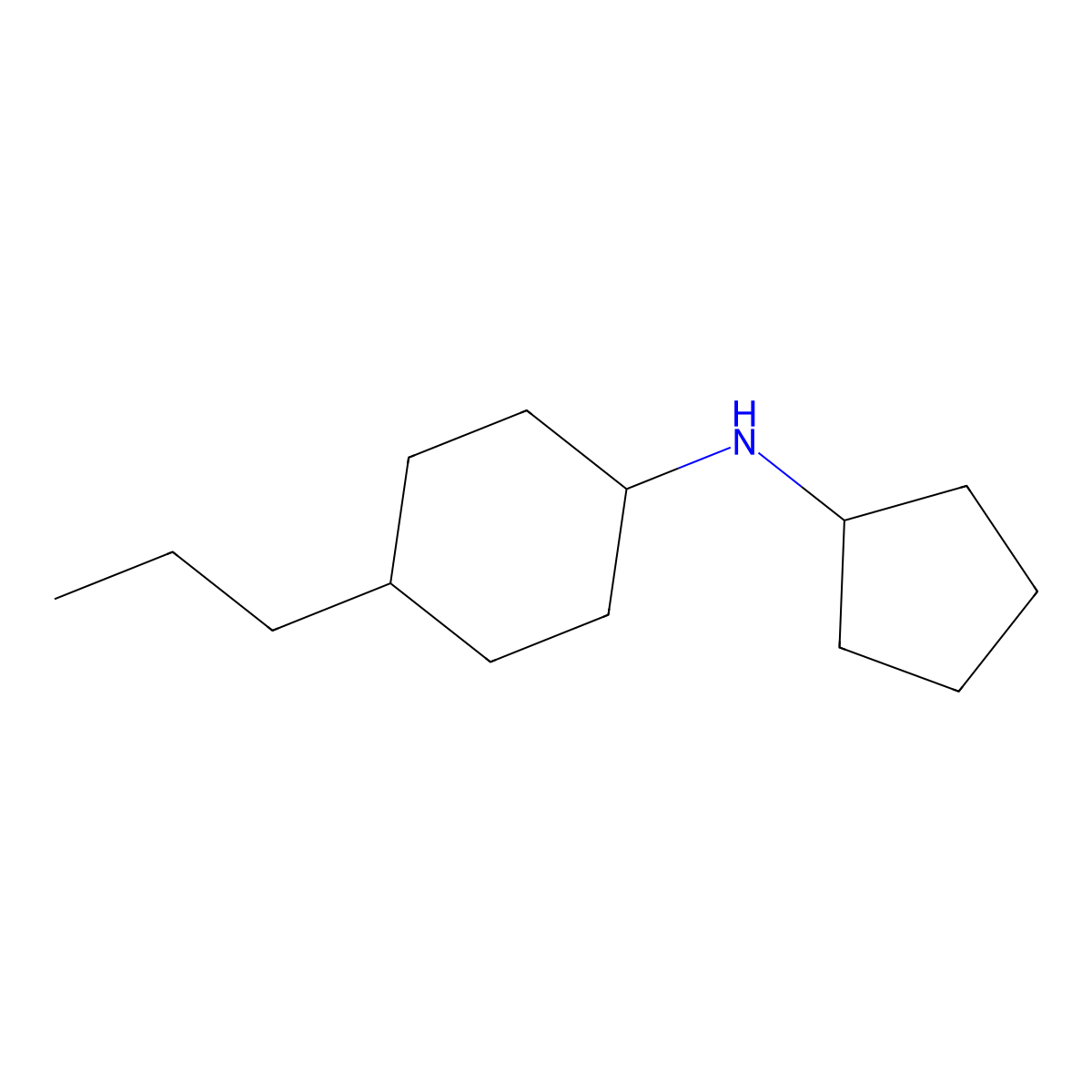 N-cyclopentyl-4-propylcyclohexan-1-amine molecular structure, CAS 1040036-79-0