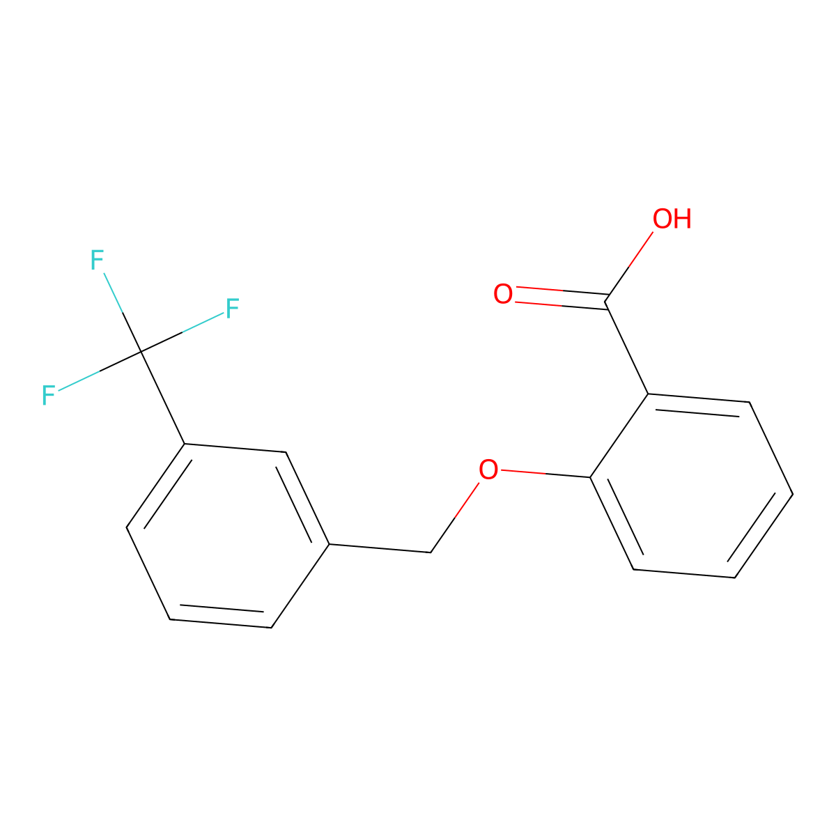 2-{[3-(Trifluoromethyl)benzyl]oxy}benzoic acid molecular structure, CAS 1040038-41-2