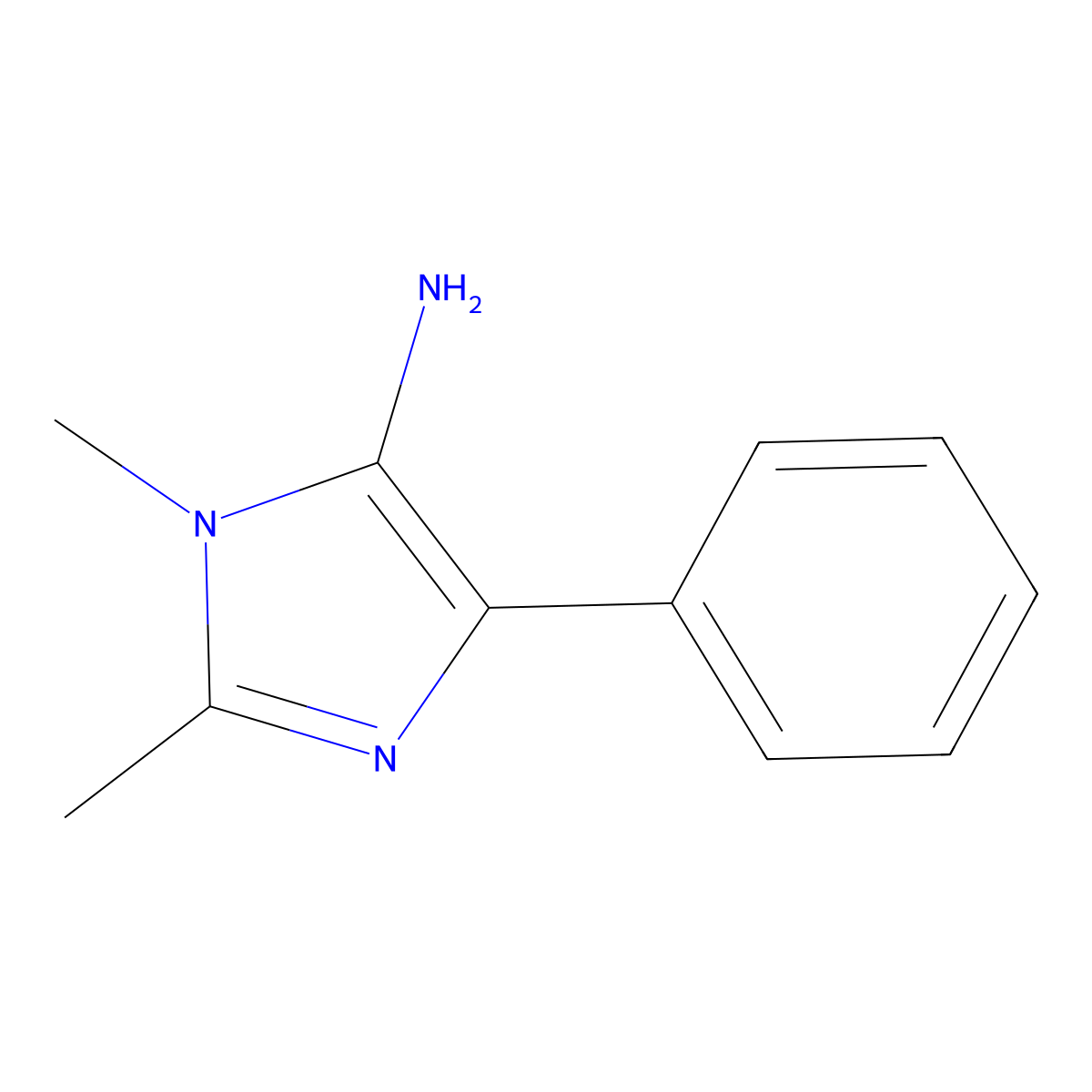 1,2-dimethyl-4-phenyl-1H-imidazol-5-amine molecular structure, CAS 1040040-76-3