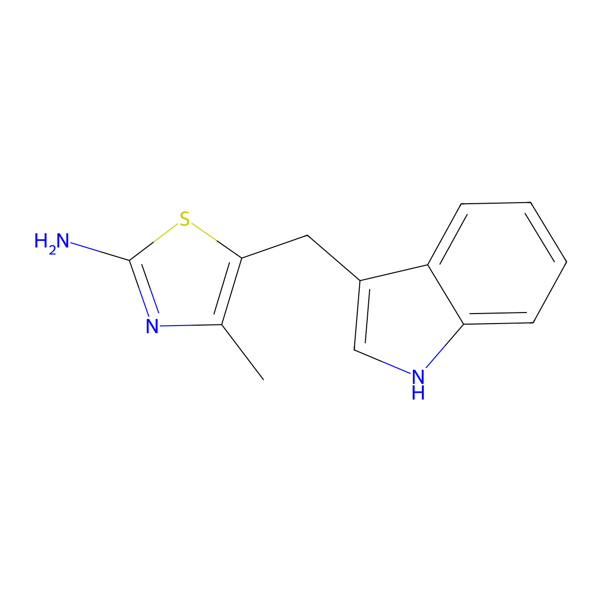 5-((1H-Indol-3-yl)methyl)-4-methylthiazol-2-amine molecular structure, CAS 1040040-92-3