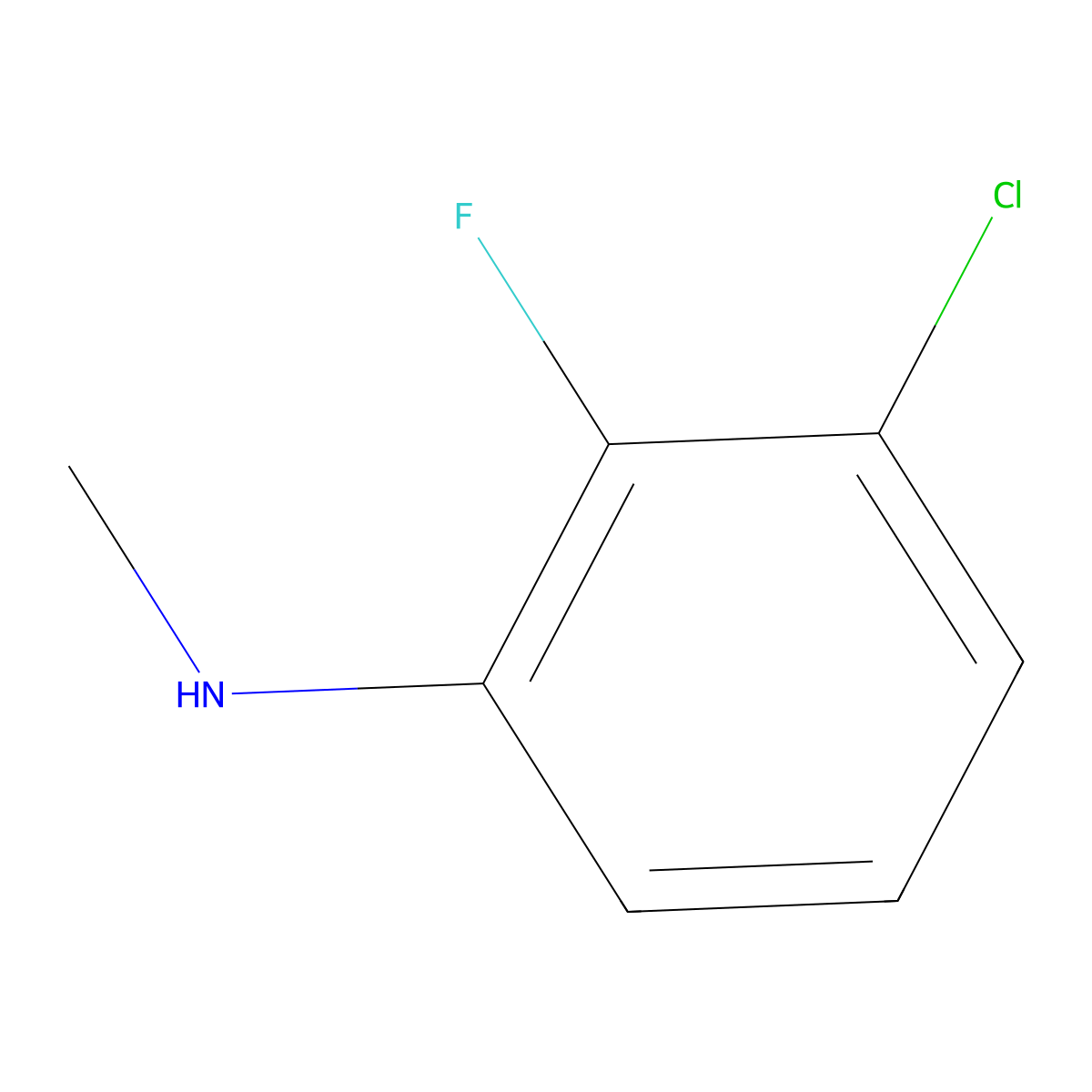 3-chloro-2-fluoro-N-methylaniline molecular structure, CAS 1040041-75-5