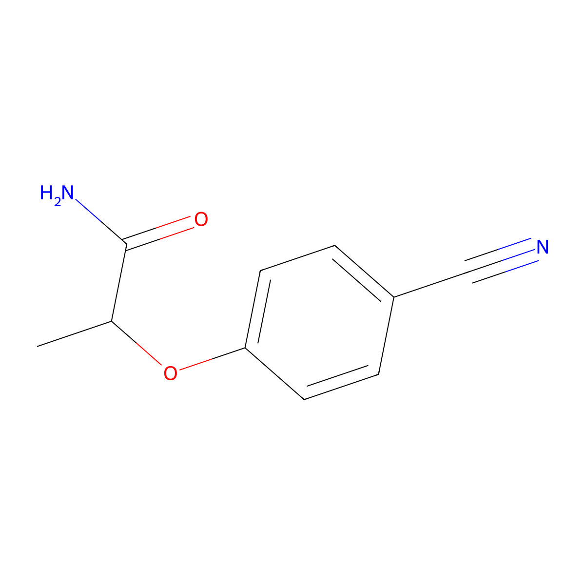 2-(4-Cyanophenoxy)propanamide molecular structure, CAS 1040041-89-1