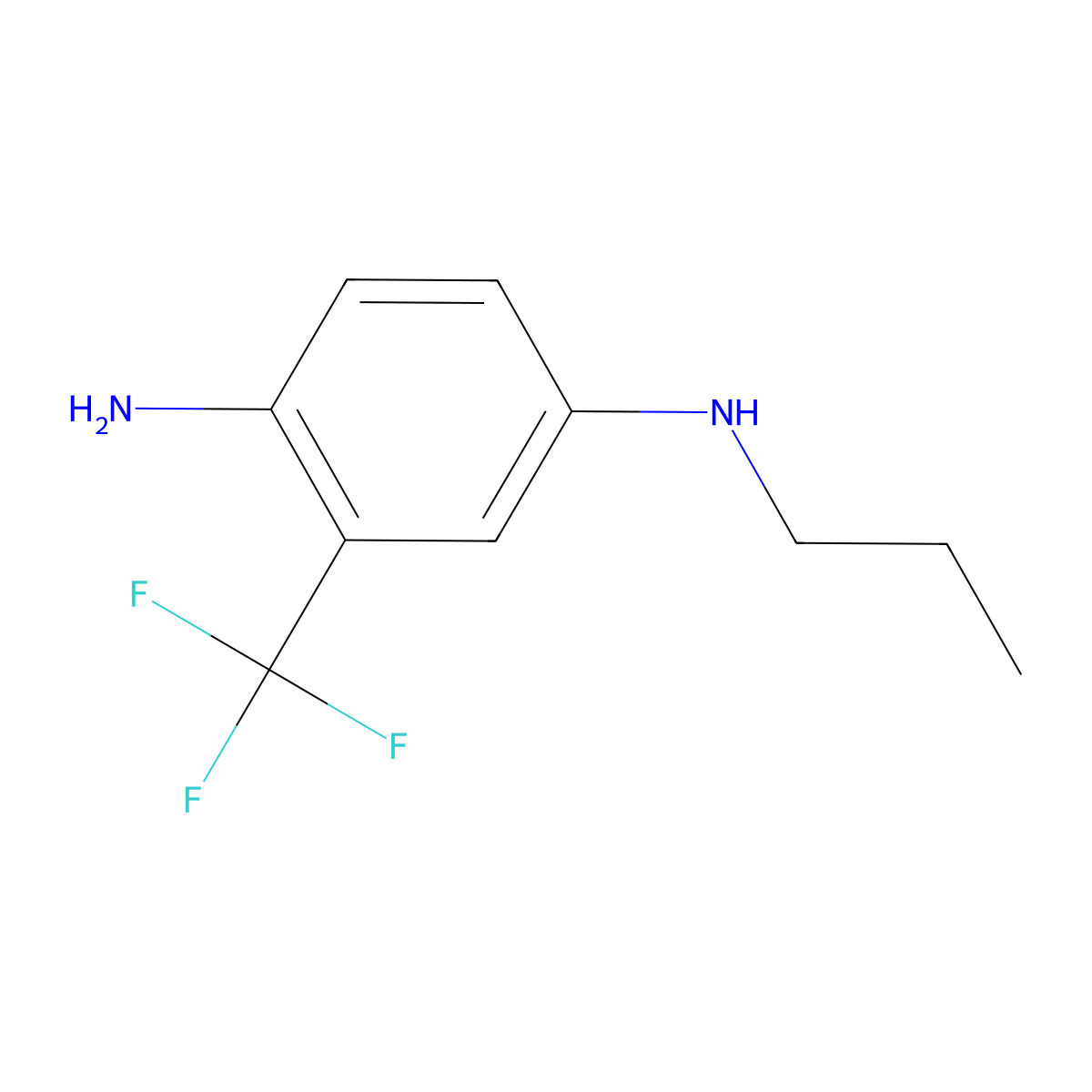1-N-Propyl-3-(trifluoromethyl)benzene-1,4-diamine molecular structure, CAS 1040042-41-8