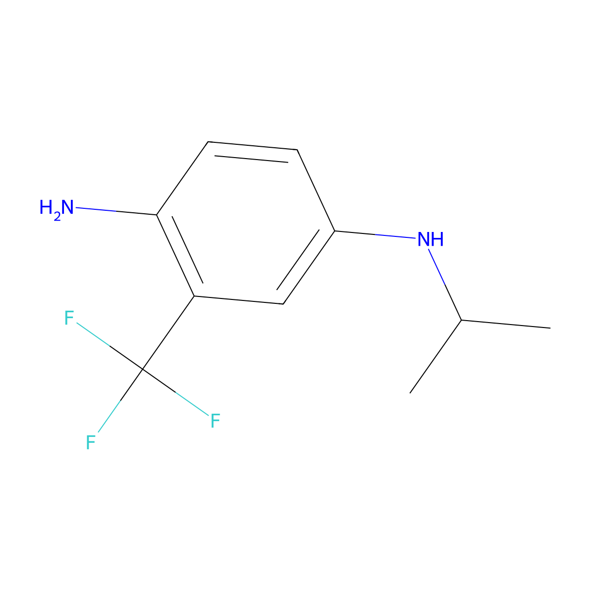 1-N-Isopropyl-3-(trifluoromethyl)benzene-1,4-diamine molecular structure, CAS 1040042-49-6