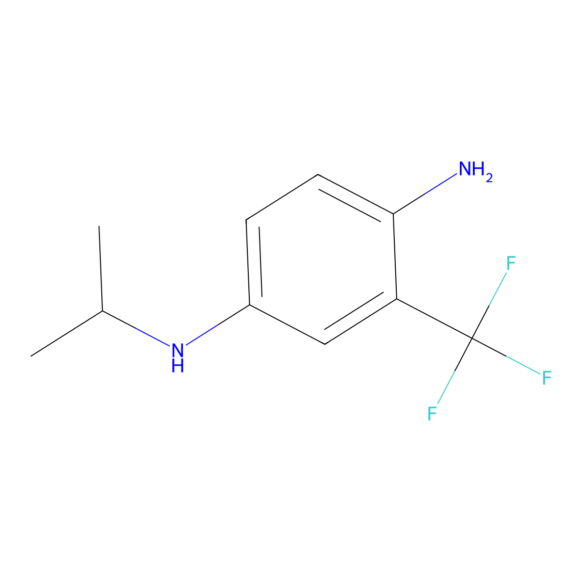1-N-Isopropyl-3-(trifluoromethyl)benzene-1,4-diamine molecular structure, CAS 1040042-49-6