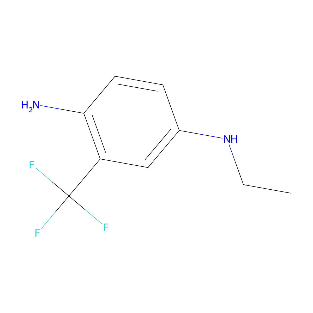 1-N-ethyl-3-(trifluoromethyl)benzene-1,4-diamine molecular structure, CAS 1040043-27-3
