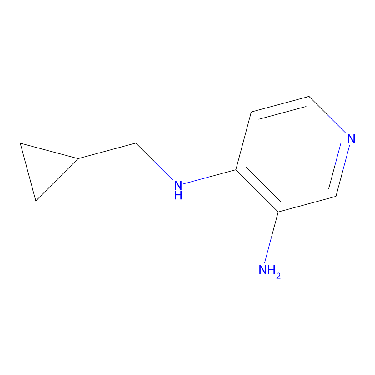 N4-(cyclopropylmethyl)pyridine-3,4-diamine molecular structure, CAS 1040043-50-2