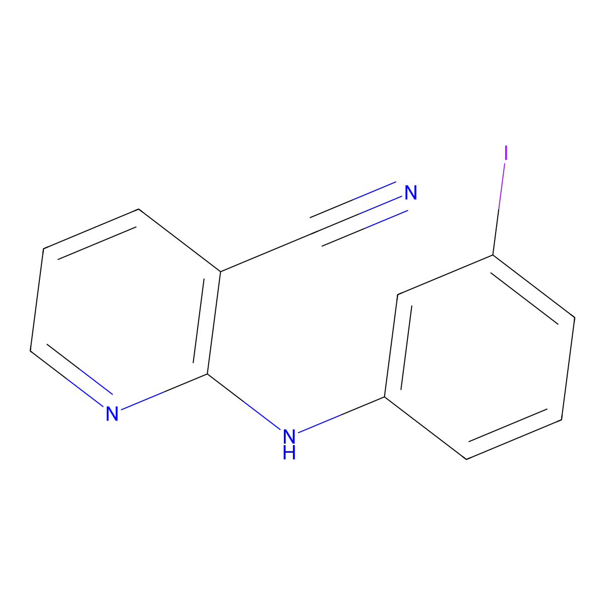 2-[(3-Iodophenyl)amino]pyridine-3-carbonitrile molecular structure, CAS 1040043-87-5