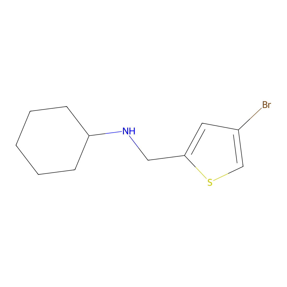 N-[(4-bromothiophen-2-yl)methyl]cyclohexanamine molecular structure, CAS 1040045-85-9
