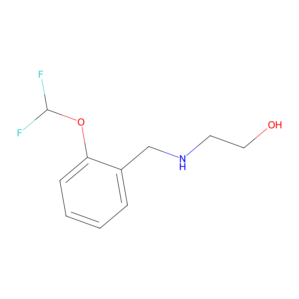 2-({[2-(Difluoromethoxy)phenyl]methyl}amino)ethan-1-ol molecular structure, CAS 1040045-93-9