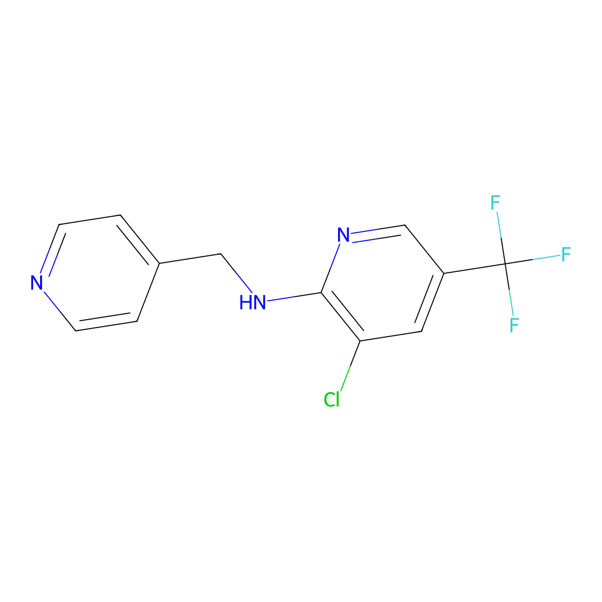 3-chloro-N-(pyridin-4-ylmethyl)-5-(trifluoromethyl)pyridin-2-amine molecular structure, CAS 1040046-12-5