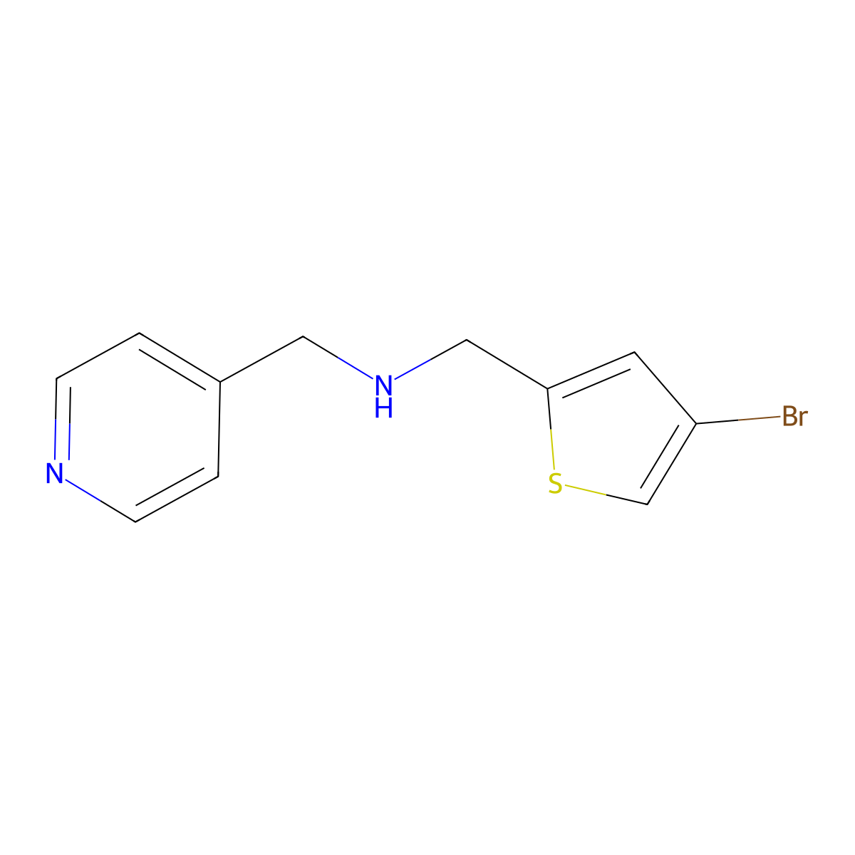 [(4-Bromothiophen-2-yl)methyl][(pyridin-4-yl)methyl]amine molecular structure, CAS 1040046-54-5