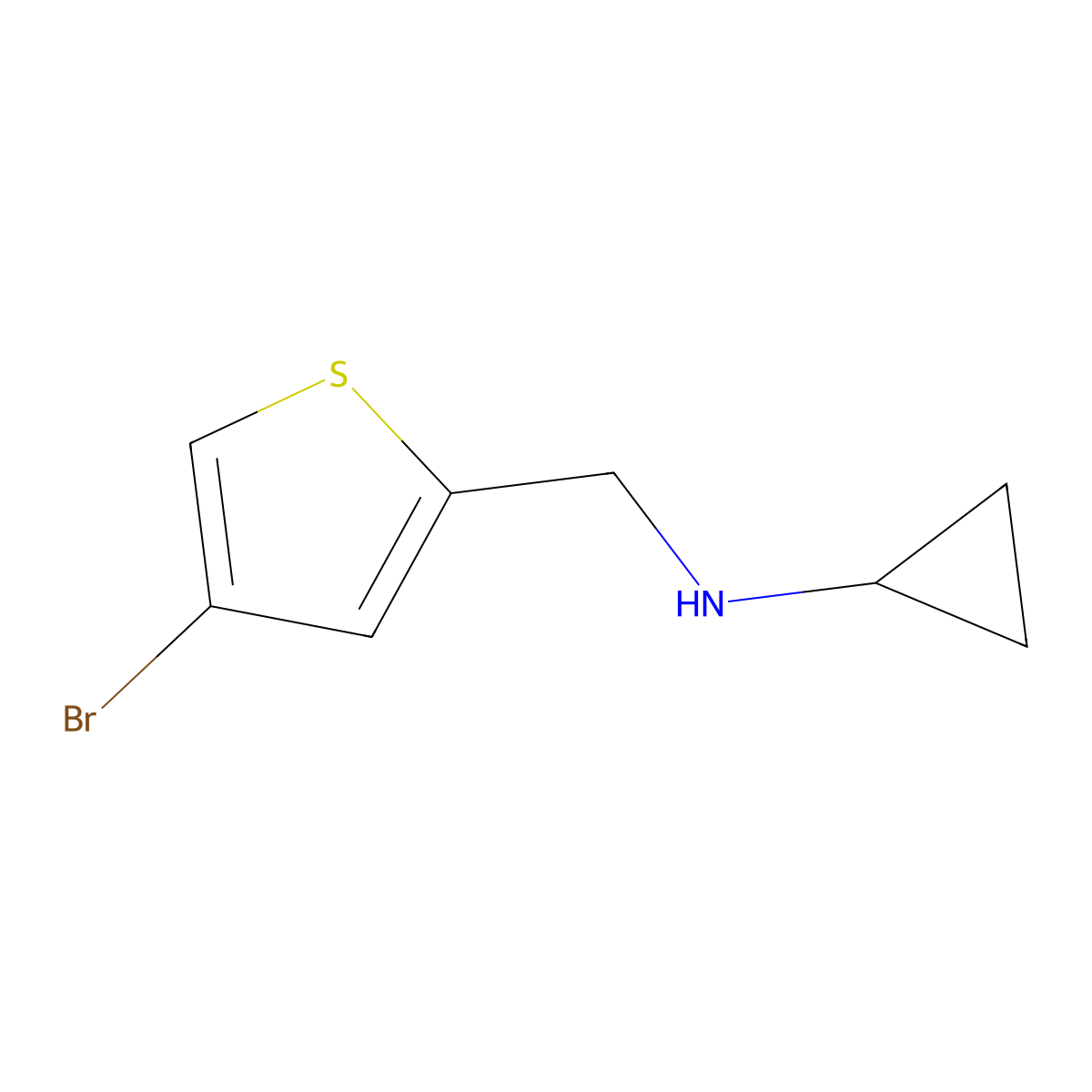 N-[(4-bromothiophen-2-yl)methyl]cyclopropanamine molecular structure, CAS 1040047-46-8