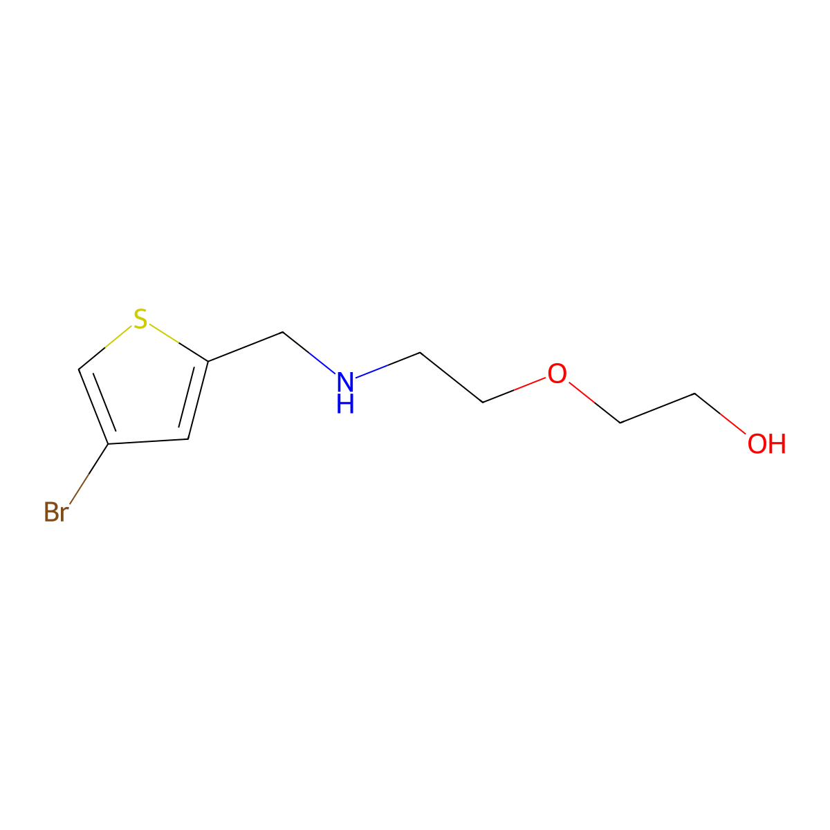 2-(2-{[(4-Bromothiophen-2-yl)methyl]amino}ethoxy)ethan-1-ol molecular structure, CAS 1040048-24-5