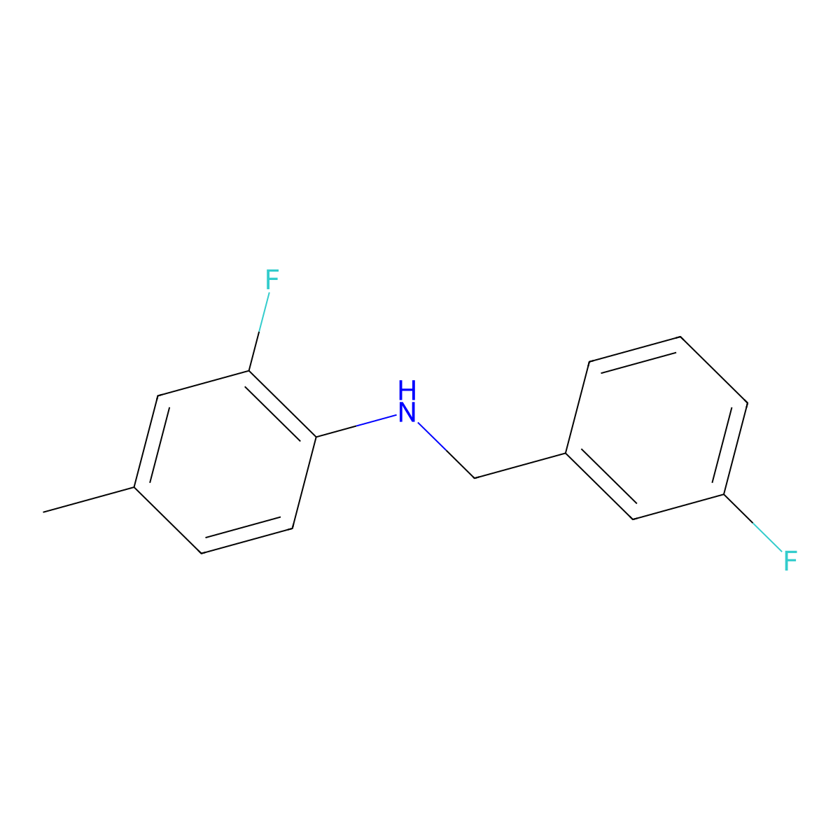 2-Fluoro-N-(3-fluorobenzyl)-4-methylaniline molecular structure, CAS 1040049-97-5