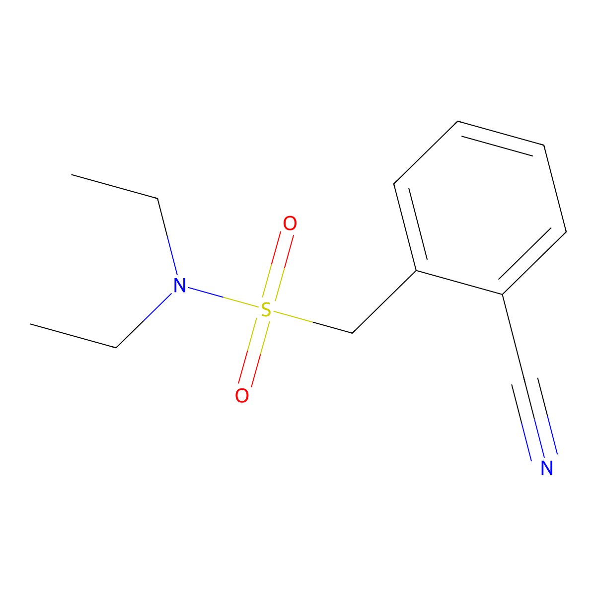 1-(2-cyanophenyl)-N,N-diethylmethanesulfonamide molecular structure, CAS 1040052-80-9