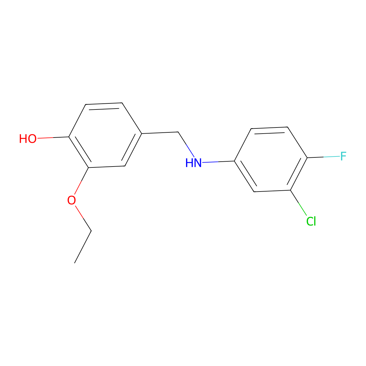 4-[(3-Chloro-4-fluoroanilino)methyl]-2-ethoxyphenol molecular structure, CAS 1040052-81-0