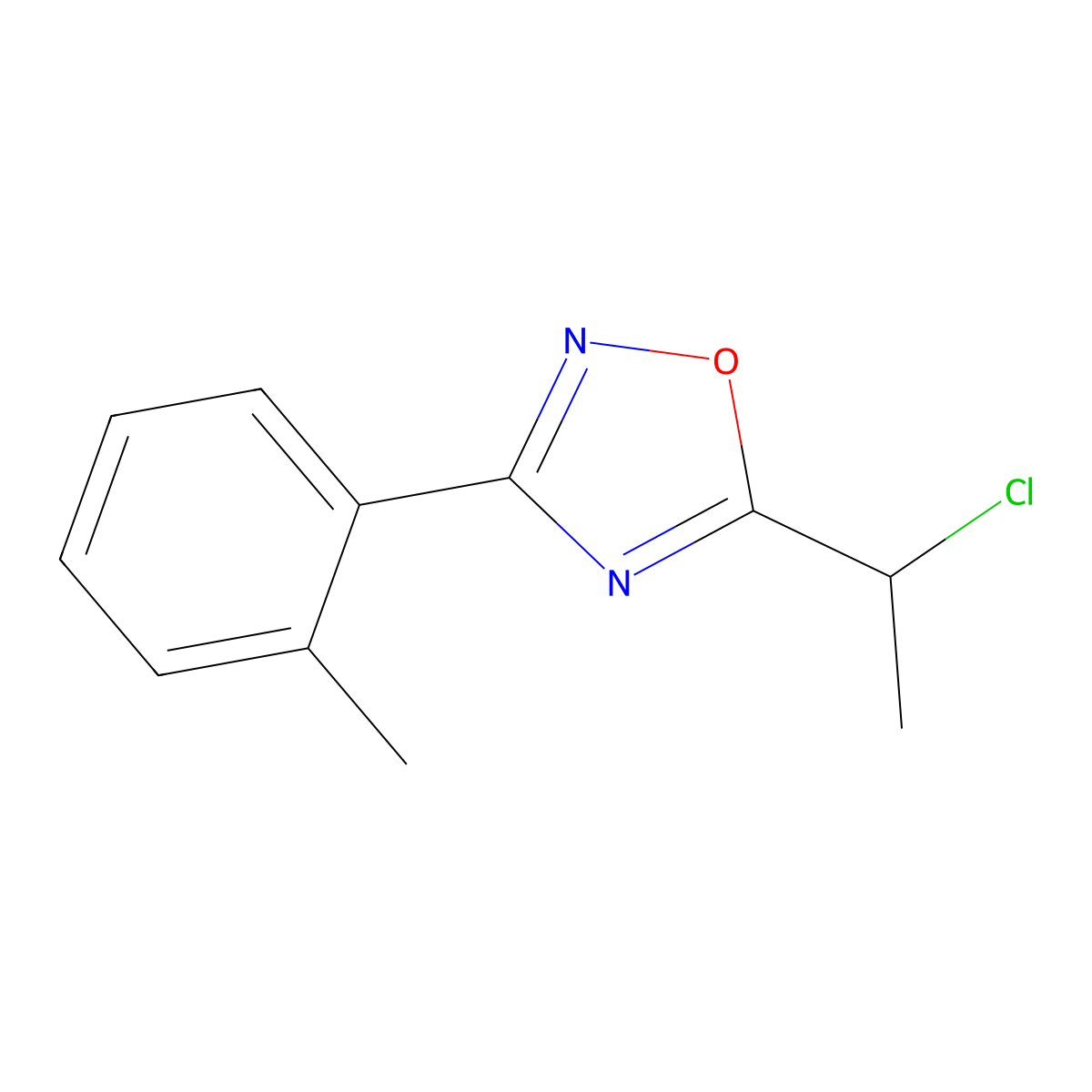 5-(1-Chloroethyl)-3-(2-methylphenyl)-1,2,4-oxadiazole molecular structure, CAS 1040053-53-9