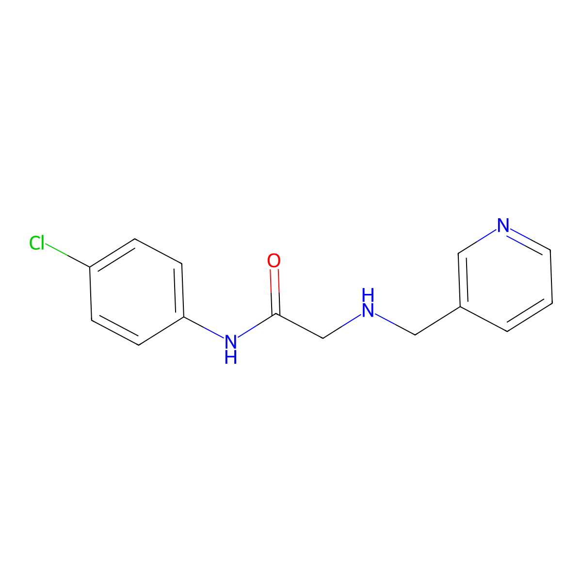 N-(4-chlorophenyl)-2-[(pyridin-3-ylmethyl)amino]acetamide molecular structure, CAS 1040053-61-9