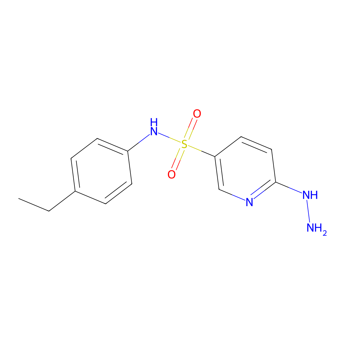 N-(4-ethylphenyl)-6-hydrazinopyridine-3-sulfonamide molecular structure, CAS 1040053-82-4