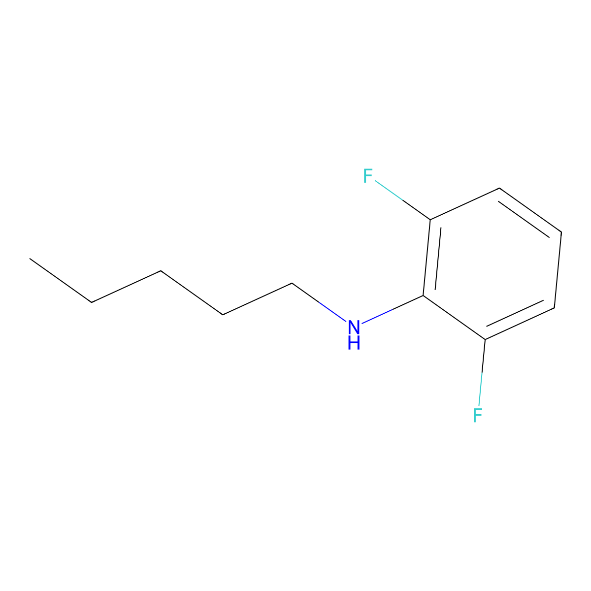 2,6-difluoro-N-pentylaniline molecular structure, CAS 1040057-03-1