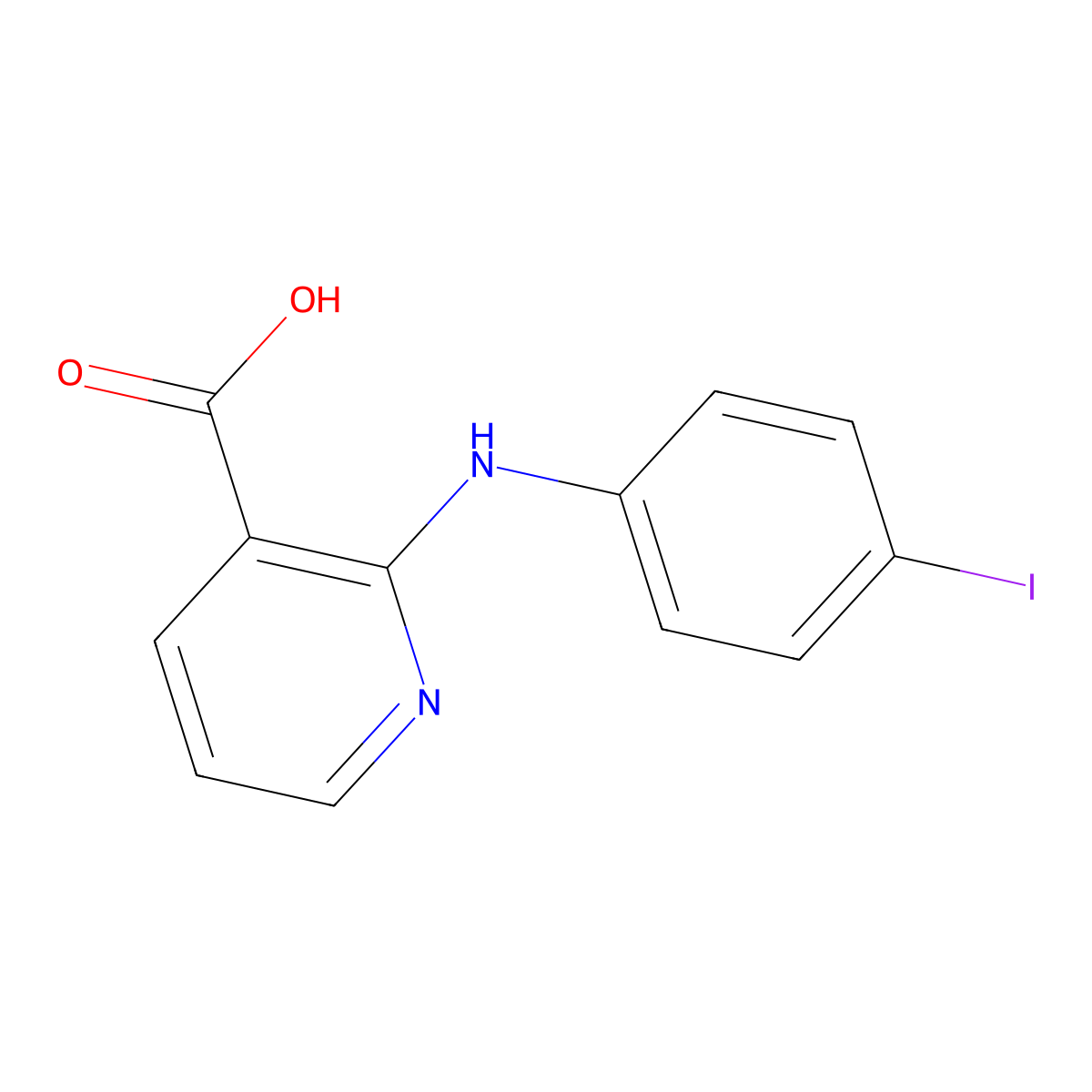2-[(4-Iodophenyl)amino]pyridine-3-carboxylic acid molecular structure, CAS 1040057-12-2