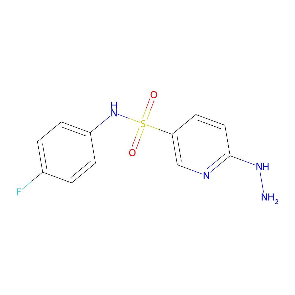N-(4-fluorophenyl)-6-hydrazinopyridine-3-sulfonamide molecular structure, CAS 1040059-76-4
