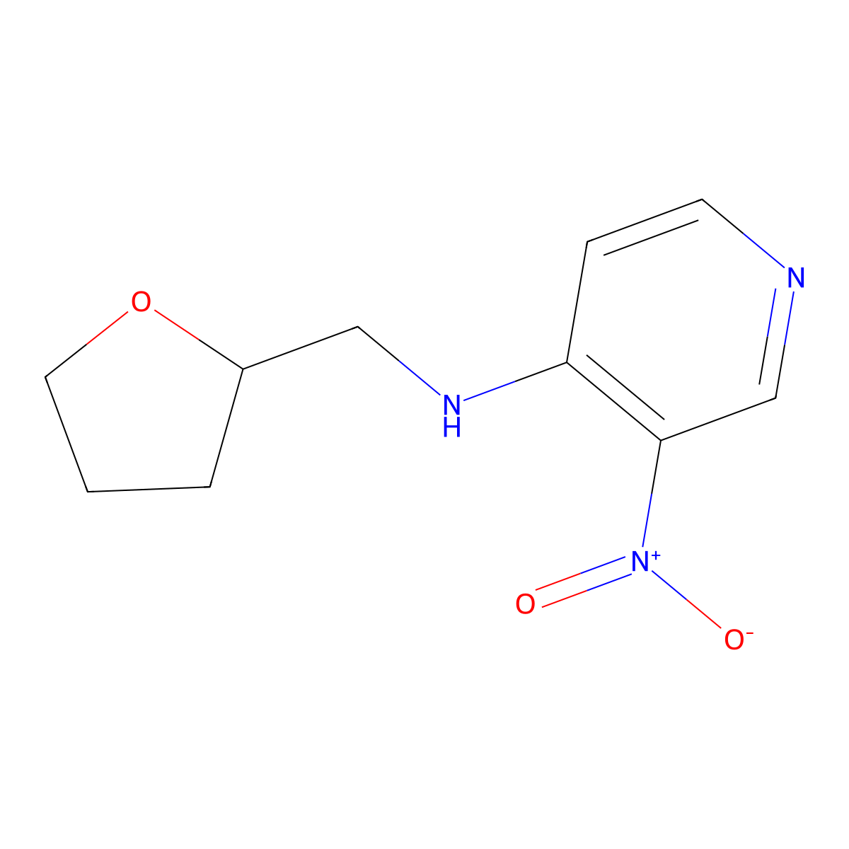 N-(3-nitro-1,4-dihydropyridin-4-ylidene)-1-(oxolan-2-yl)methanamine molecular structure, CAS 1040064-24-1