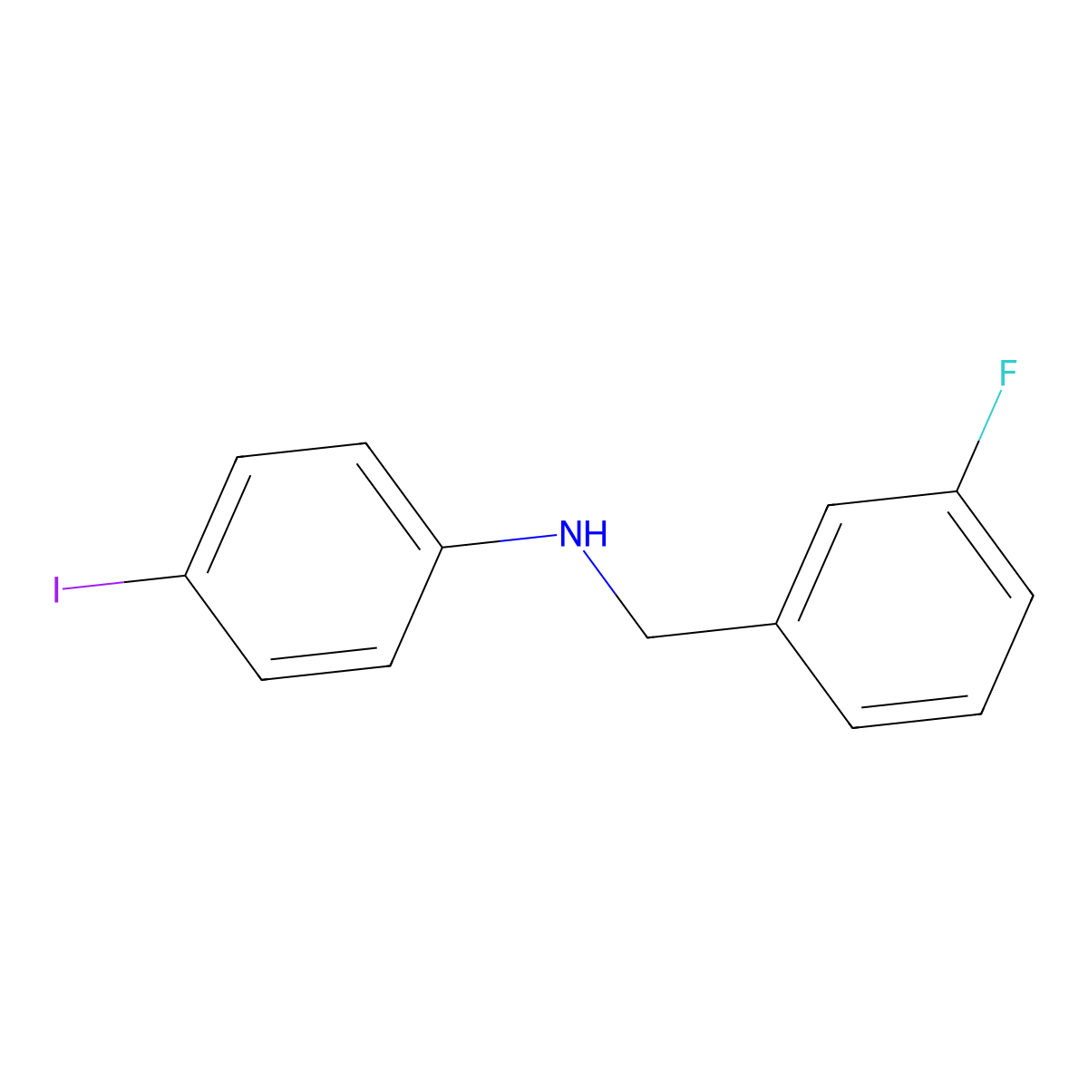 N-(3-Fluorobenzyl)-4-iodoaniline molecular structure, CAS 1040064-37-6