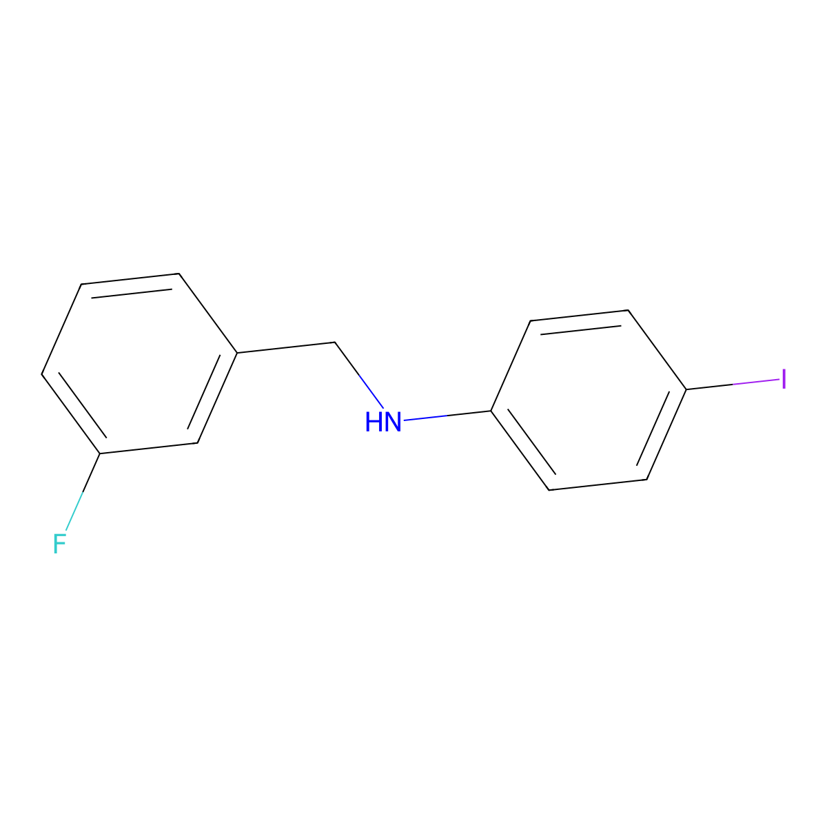 N-(3-Fluorobenzyl)-4-iodoaniline molecular structure, CAS 1040064-37-6