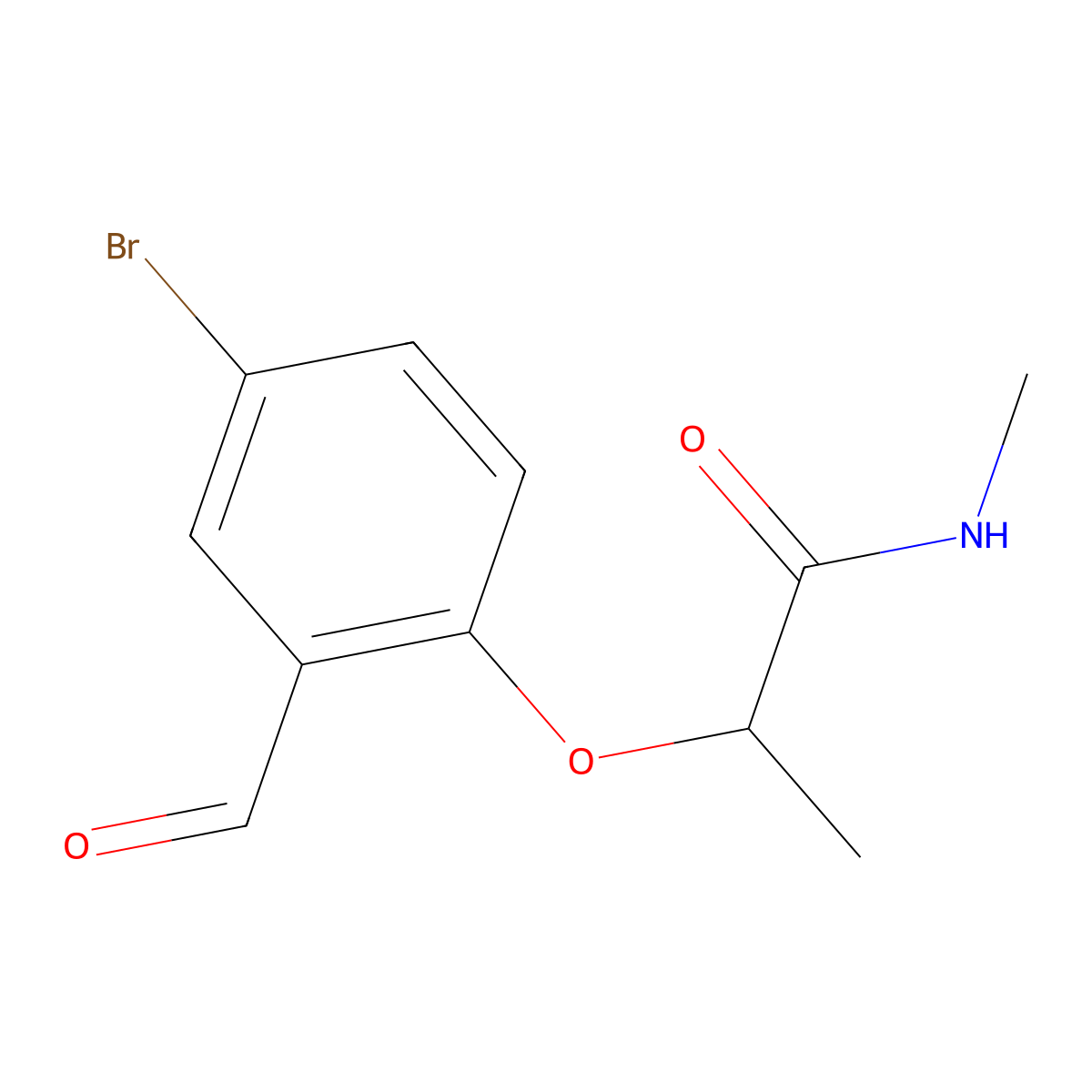 2-(4-bromo-2-formylphenoxy)-N-methylpropanamide molecular structure, CAS 1040064-49-0