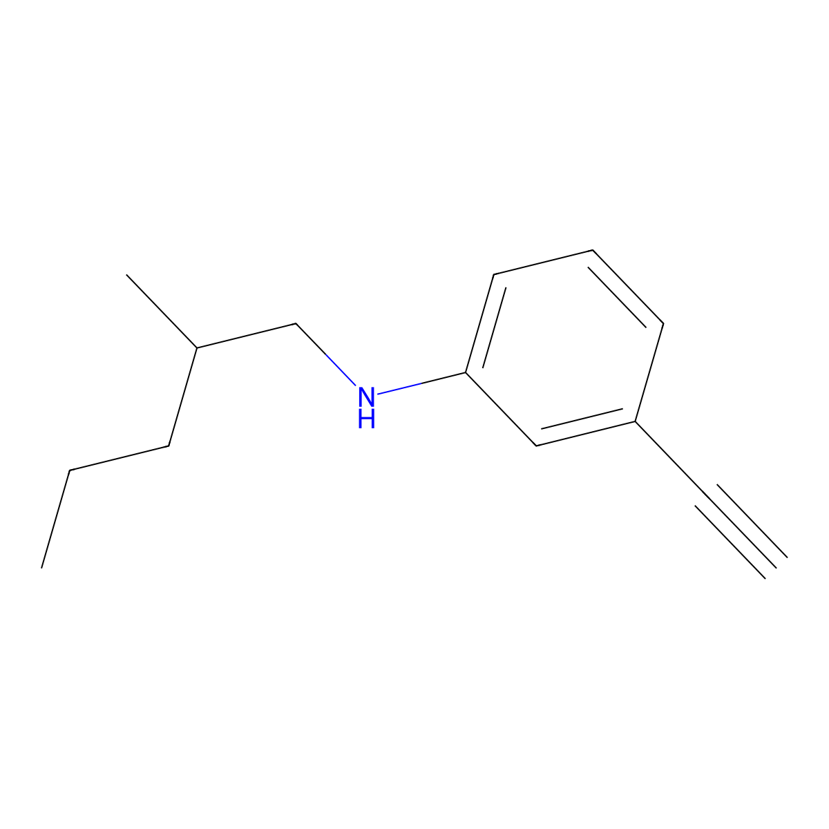 3-ethynyl-N-(2-methylpentyl)aniline molecular structure, CAS 1040064-80-9
