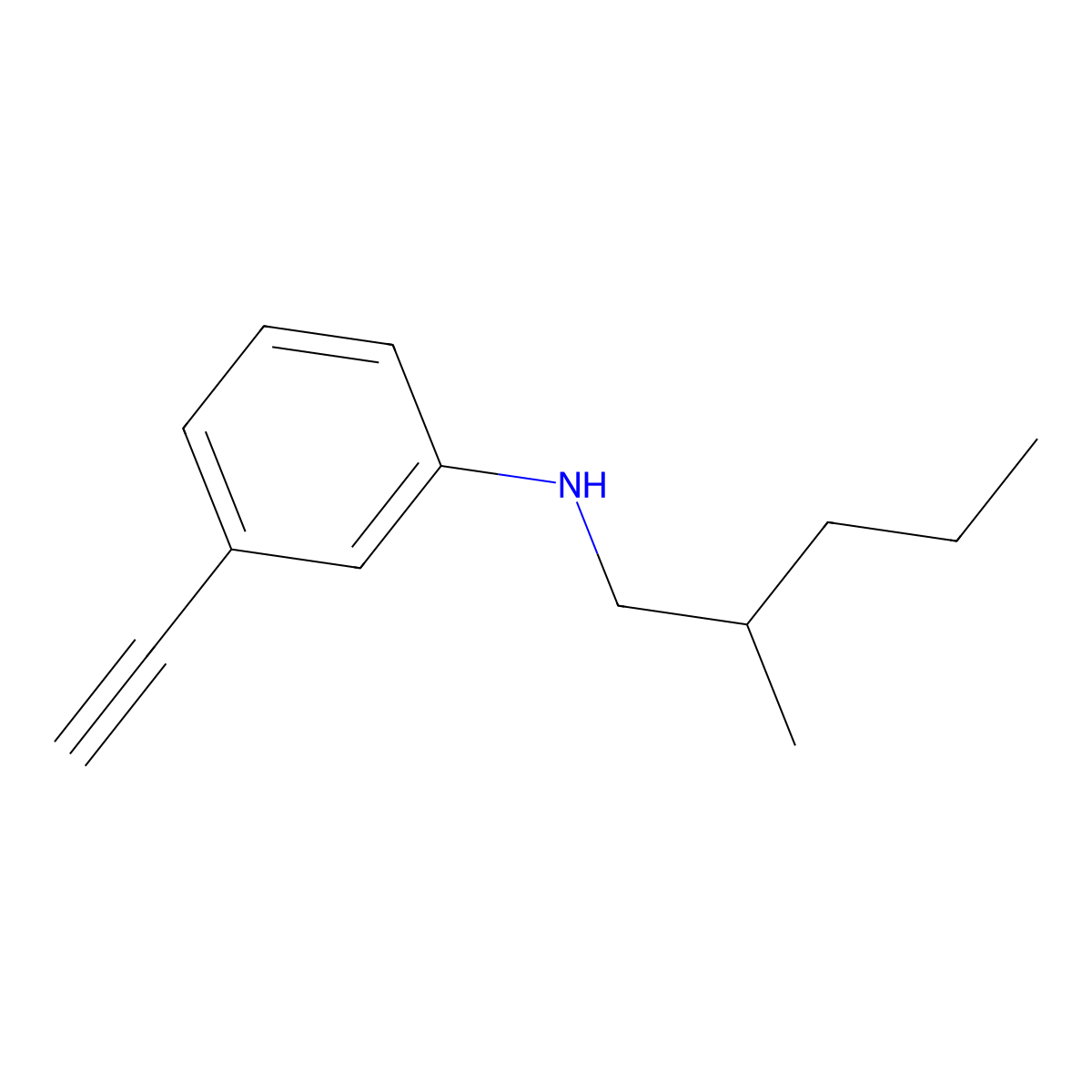 3-ethynyl-N-(2-methylpentyl)aniline molecular structure, CAS 1040064-80-9
