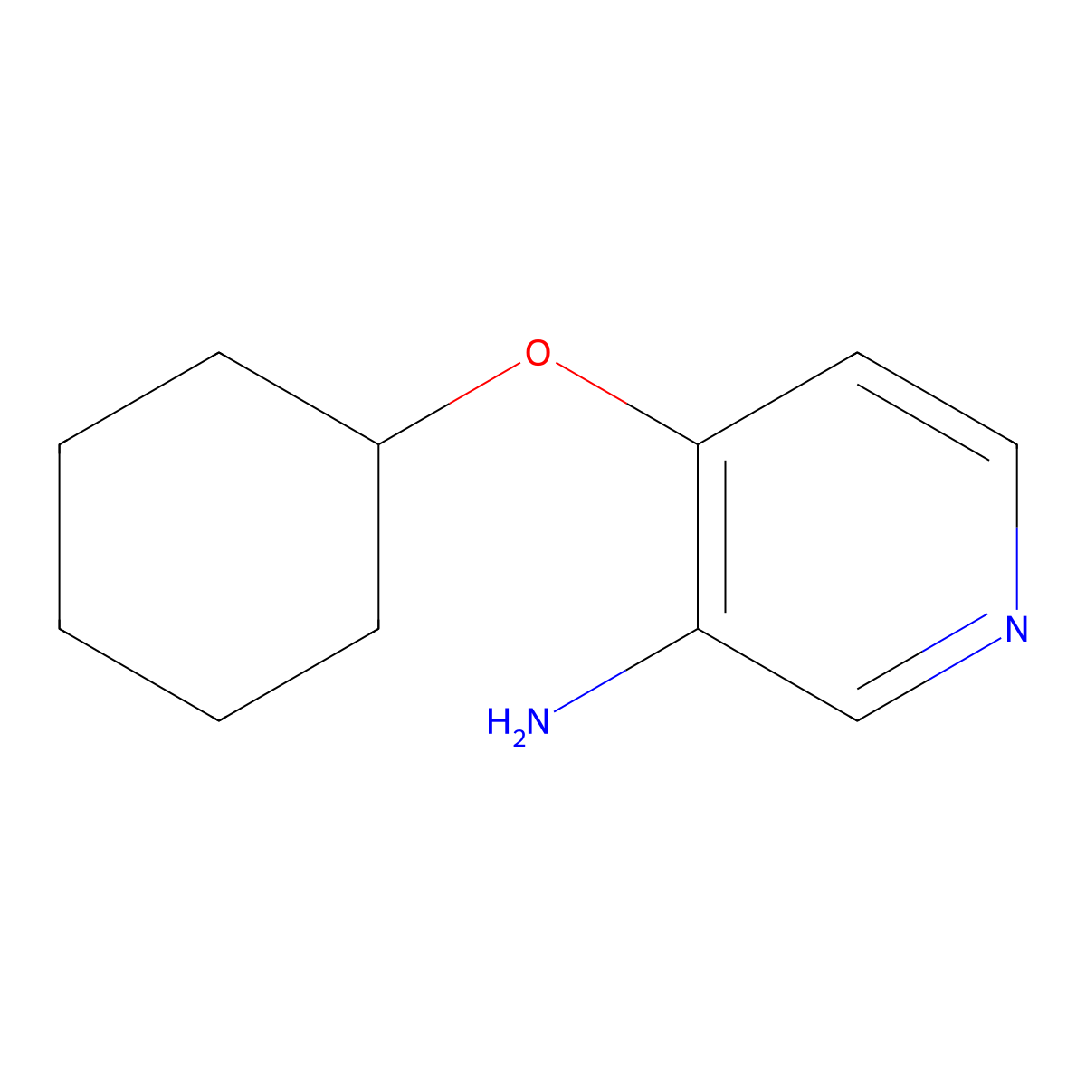 4-(Cyclohexyloxy)pyridin-3-amine molecular structure, CAS 1040064-99-0
