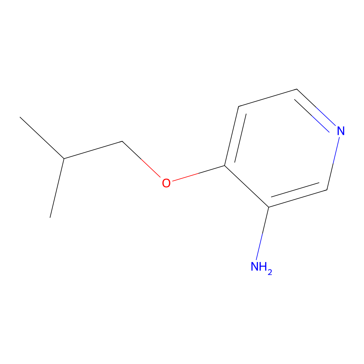 4-(2-Methylpropoxy)pyridin-3-amine molecular structure, CAS 1040066-32-7